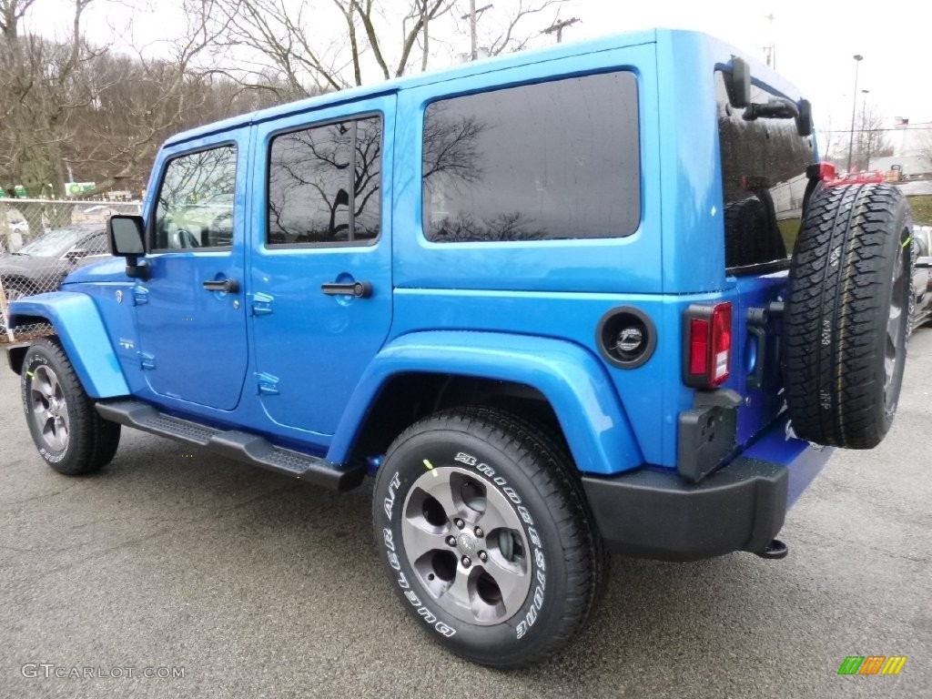 2016 Wrangler Unlimited Sahara 4x4 - Hydro Blue Pearl / Black photo #3