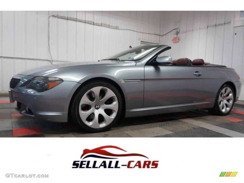 2005 6 Series 645i Convertible - Mineral Silver Metallic / Chateau Red photo #1