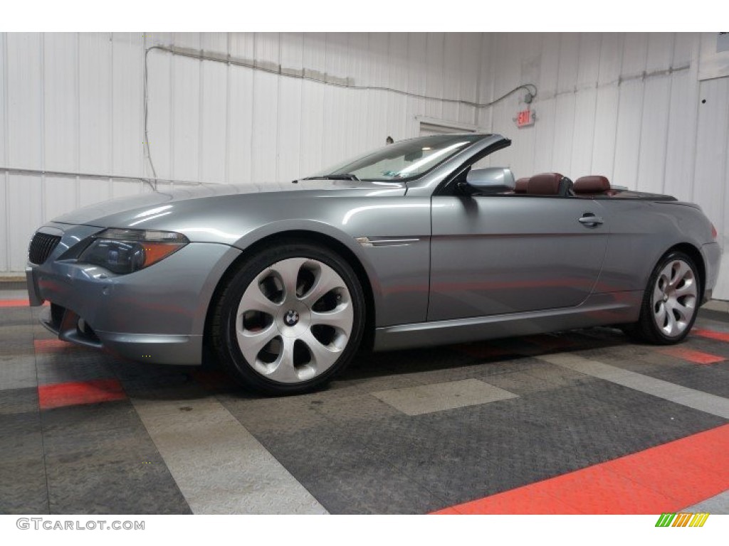 2005 6 Series 645i Convertible - Mineral Silver Metallic / Chateau Red photo #2