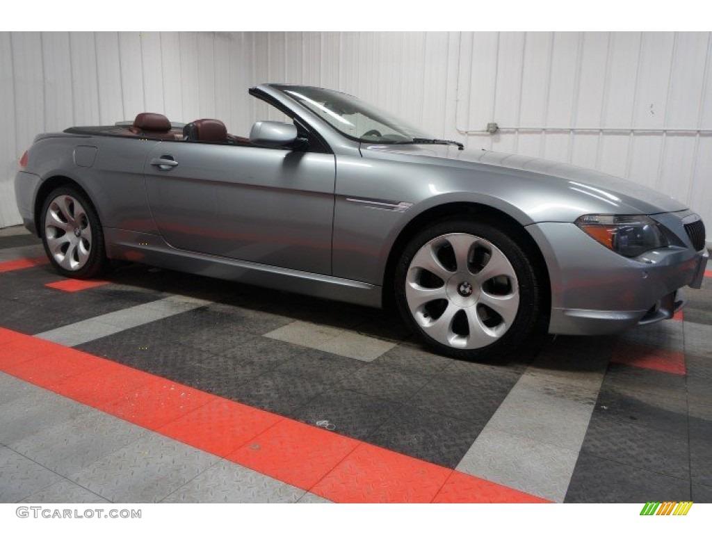 2005 6 Series 645i Convertible - Mineral Silver Metallic / Chateau Red photo #6