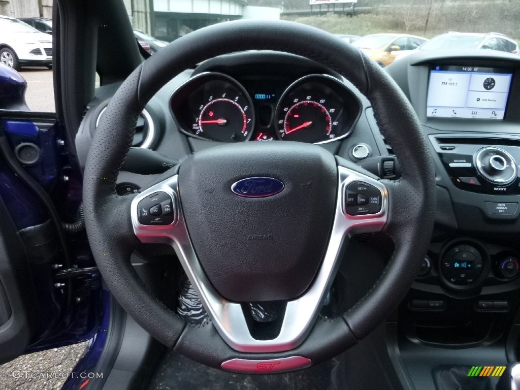 2016 Ford Fiesta ST Hatchback ST Charcoal Black Steering Wheel Photo #109712906