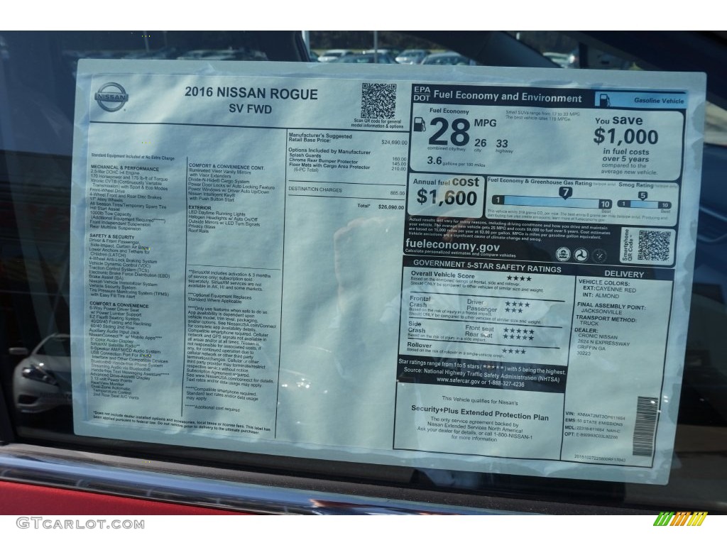 2016 Rogue SV - Cayenne Red / Almond photo #13