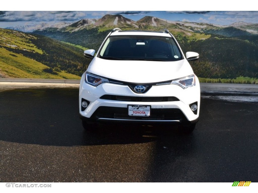 2016 RAV4 XLE Hybrid AWD - Super White / Black photo #2