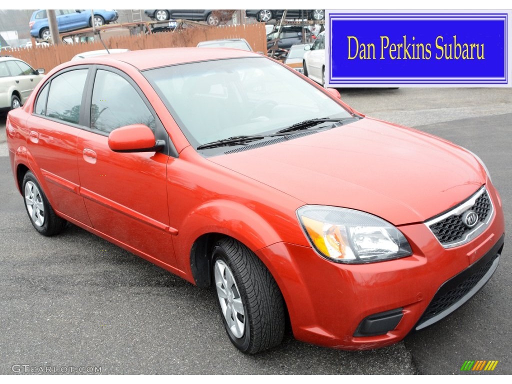 2010 Rio LX Sedan - Sunset Orange / Gray photo #1