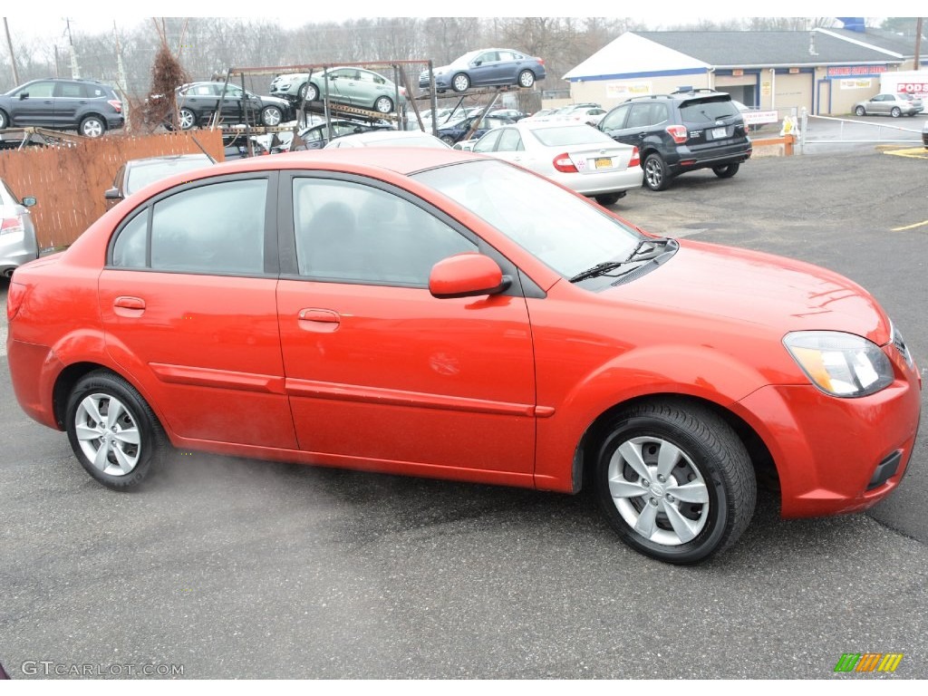 2010 Rio LX Sedan - Sunset Orange / Gray photo #4