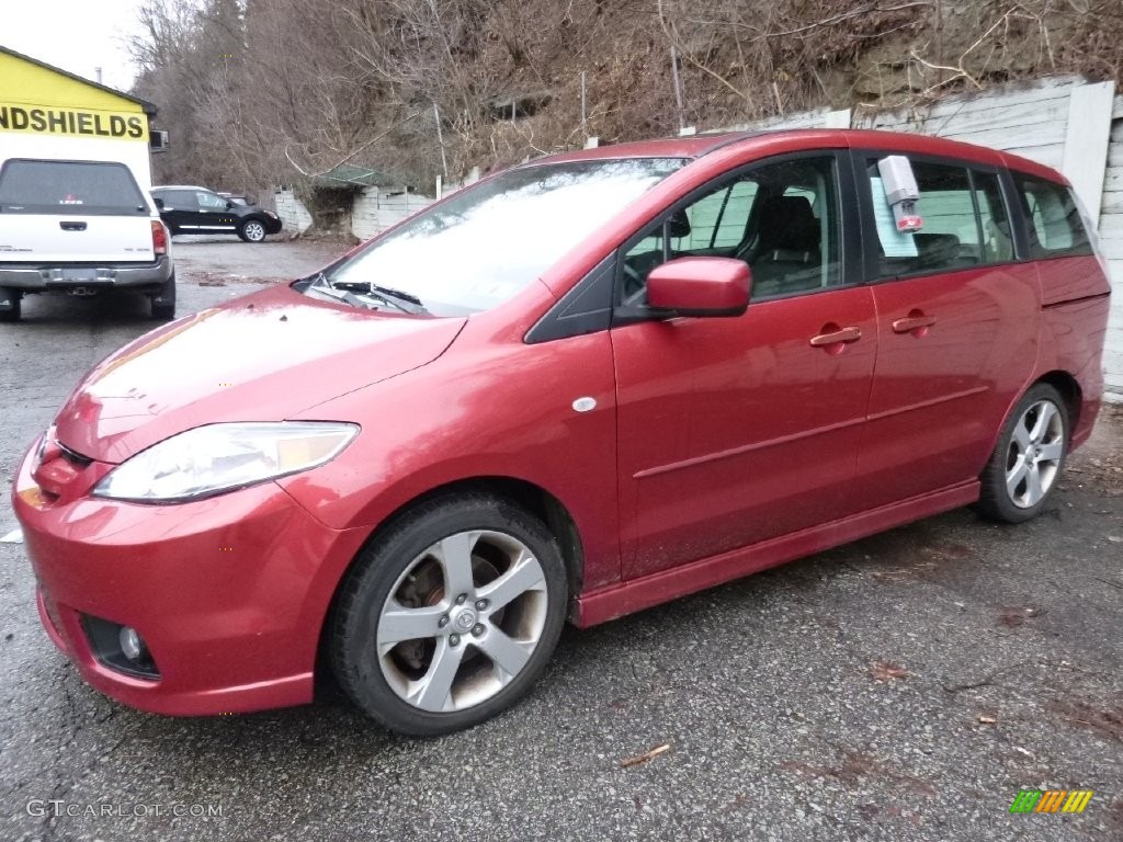 2006 MAZDA5 Sport - Cardinal Red Mica / Black photo #11