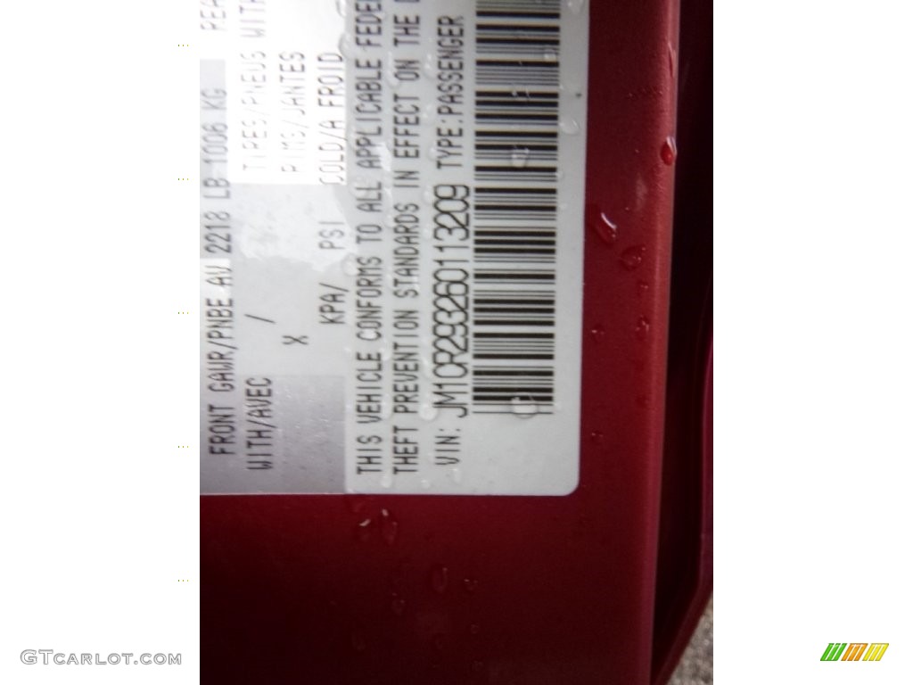 2006 MAZDA5 Sport - Cardinal Red Mica / Black photo #15