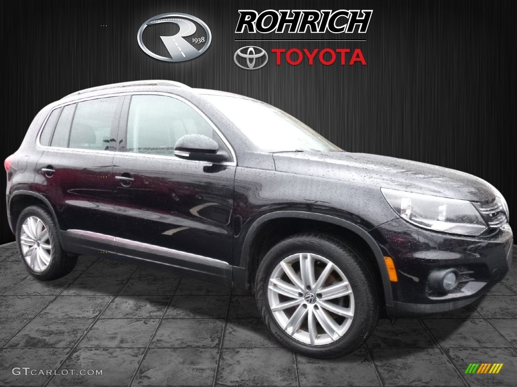 2012 Tiguan SEL 4Motion - Deep Black Metallic / Black photo #1