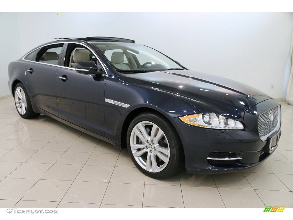 2013 XJ XJL Portfolio AWD - Indigo Metallic / Ivory/Truffle photo #1