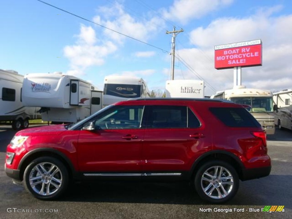 2016 Explorer XLT 4WD - Ruby Red Metallic Tri-Coat / Medium Light Camel photo #2