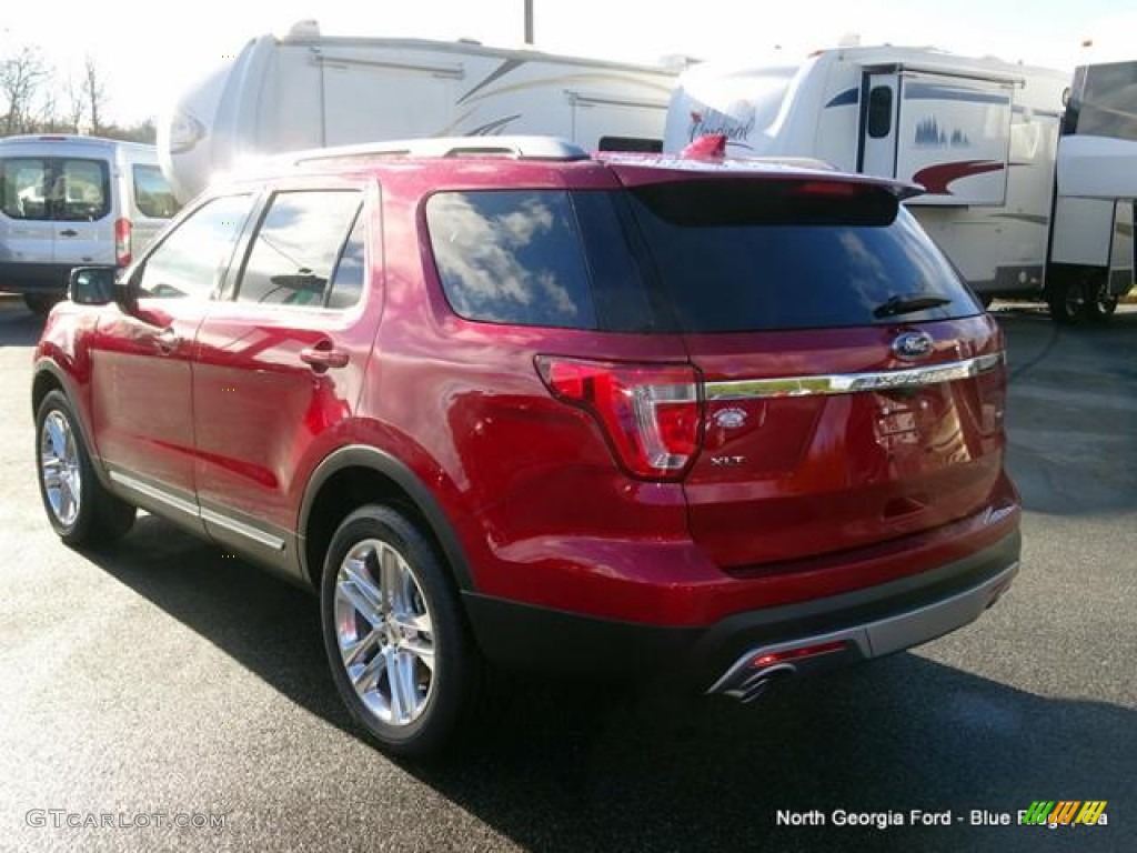 2016 Explorer XLT 4WD - Ruby Red Metallic Tri-Coat / Medium Light Camel photo #3