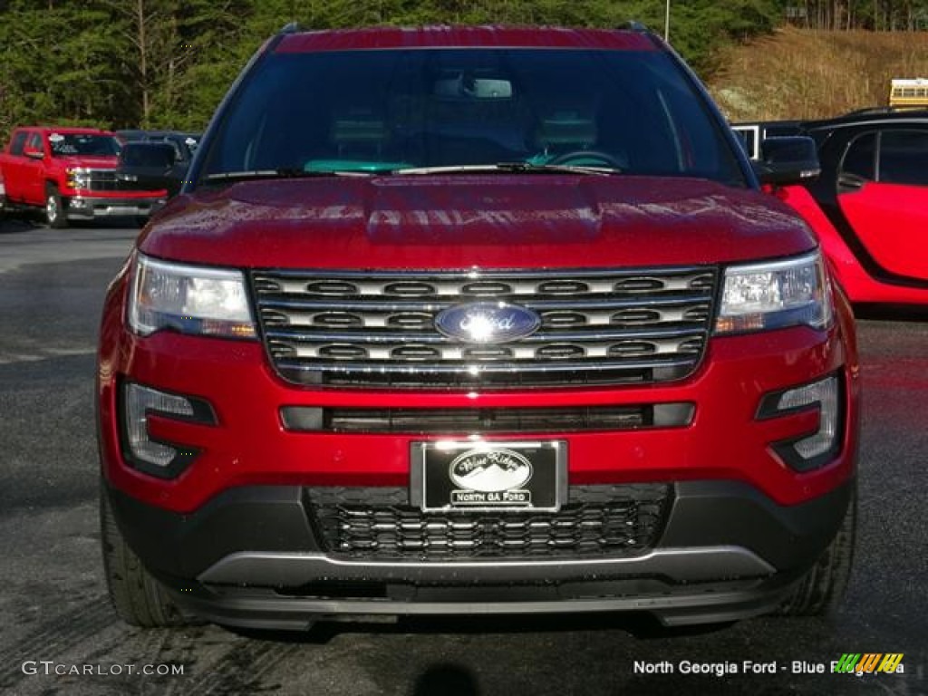 2016 Explorer XLT 4WD - Ruby Red Metallic Tri-Coat / Medium Light Camel photo #8