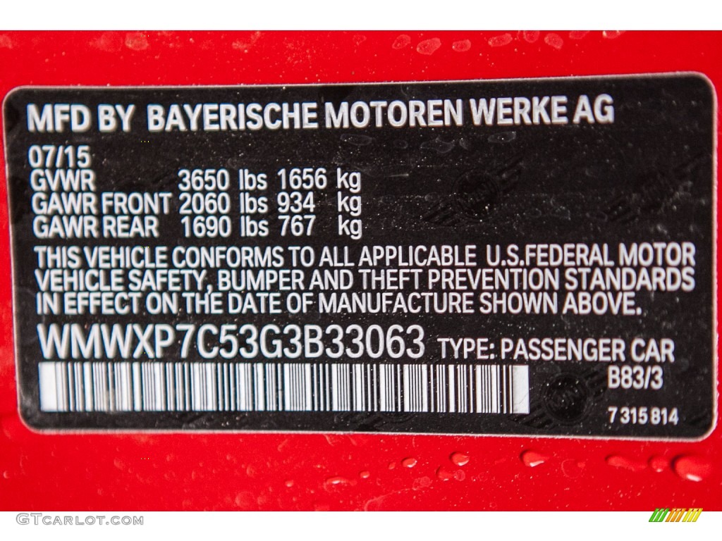2016 Hardtop Color Code B83 for Blazing Red Metallic Photo #109756186