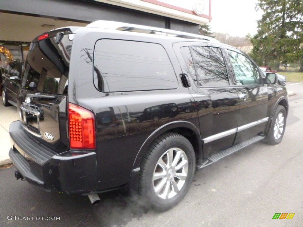 2008 QX 56 4WD - Liquid Onyx Black / Charcoal photo #2
