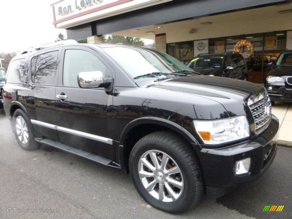 2008 QX 56 4WD - Liquid Onyx Black / Charcoal photo #8