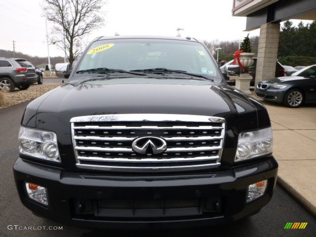 2008 QX 56 4WD - Liquid Onyx Black / Charcoal photo #9