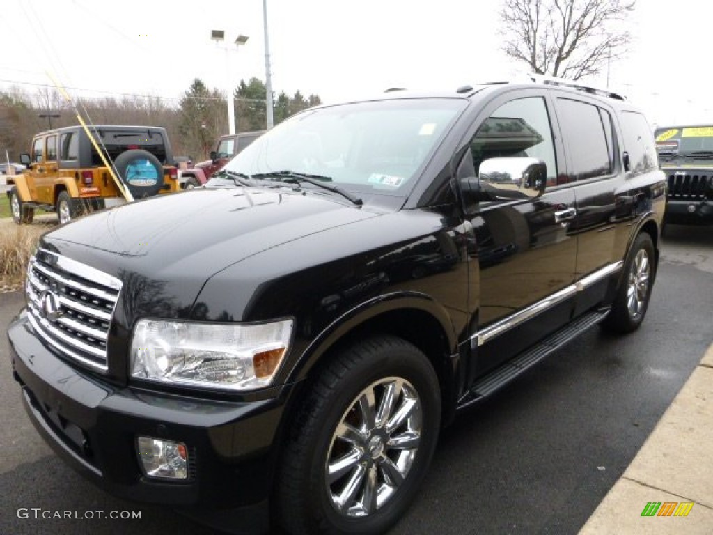 2008 QX 56 4WD - Liquid Onyx Black / Charcoal photo #10