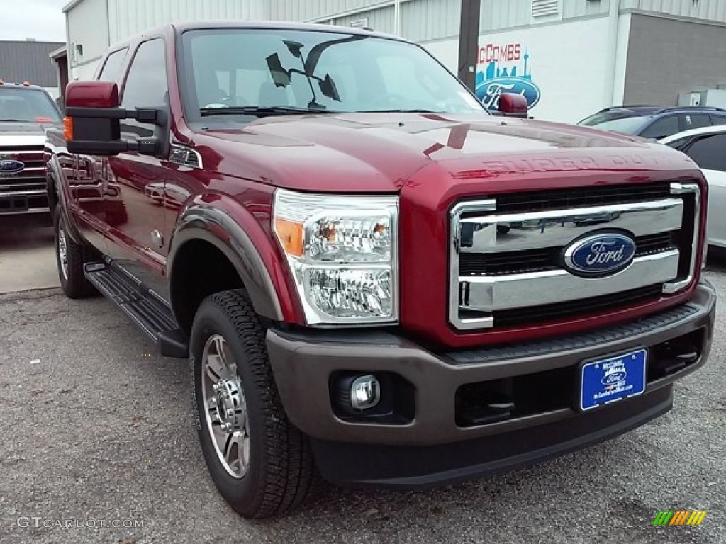 2016 F250 Super Duty Lariat Crew Cab 4x4 - Ruby Red Metallic / Platinum Black photo #1