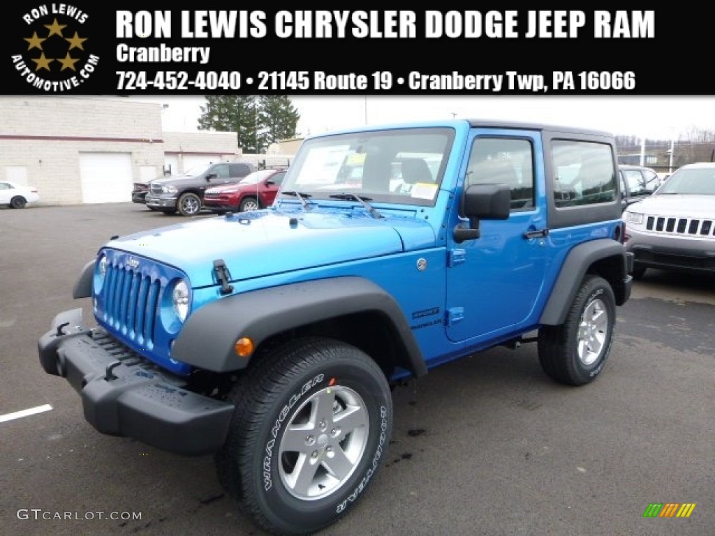 2016 Wrangler Sport - Hydro Blue Pearl / Black photo #1