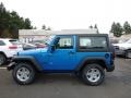 2016 Hydro Blue Pearl Jeep Wrangler Sport  photo #3