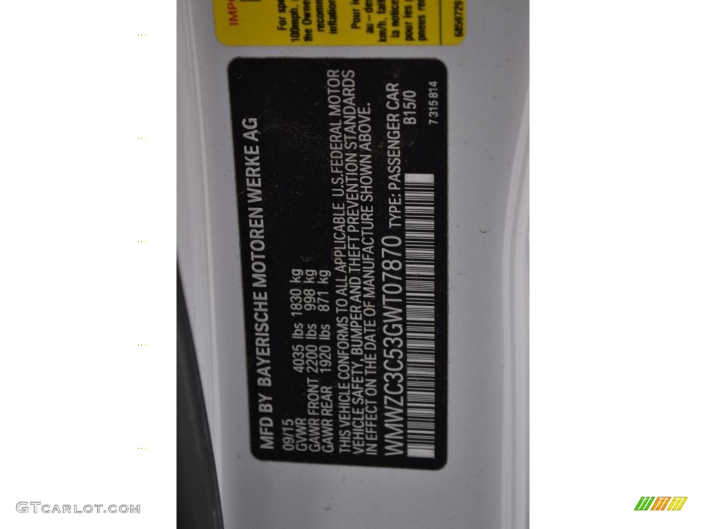 2016 Countryman Color Code B15 for Light White Photo #109781755