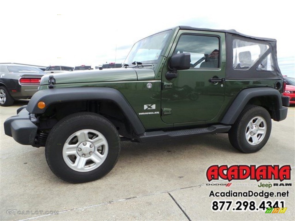 2009 Wrangler X 4x4 - Jeep Green Metallic / Dark Khaki/Medium Khaki photo #1