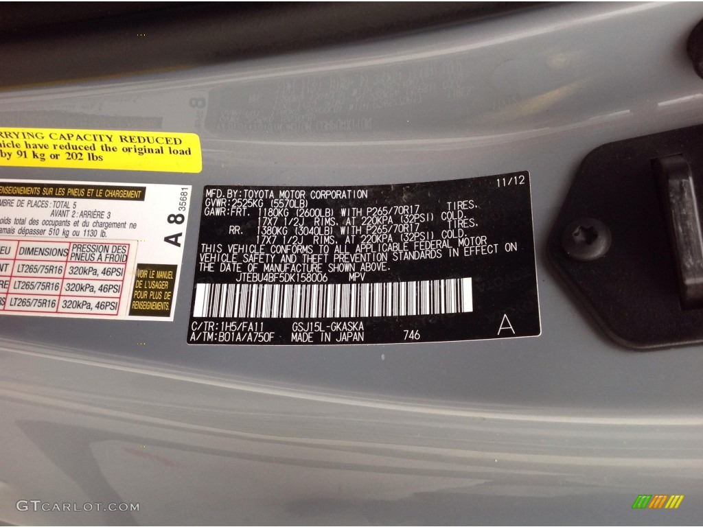 2013 FJ Cruiser 4WD - Trail Teams Cement Gray / Dark Charcoal photo #6