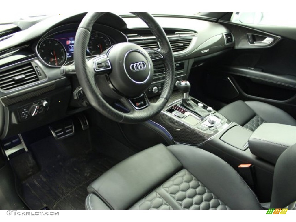 Black Valcona Leather w/Honeycomb Stitching Interior 2014 Audi RS 7 4.0 TFSI quattro Photo #109790430