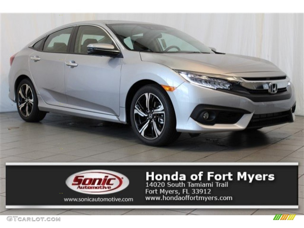 2016 Civic Touring Sedan - Lunar Silver Metallic / Black photo #1