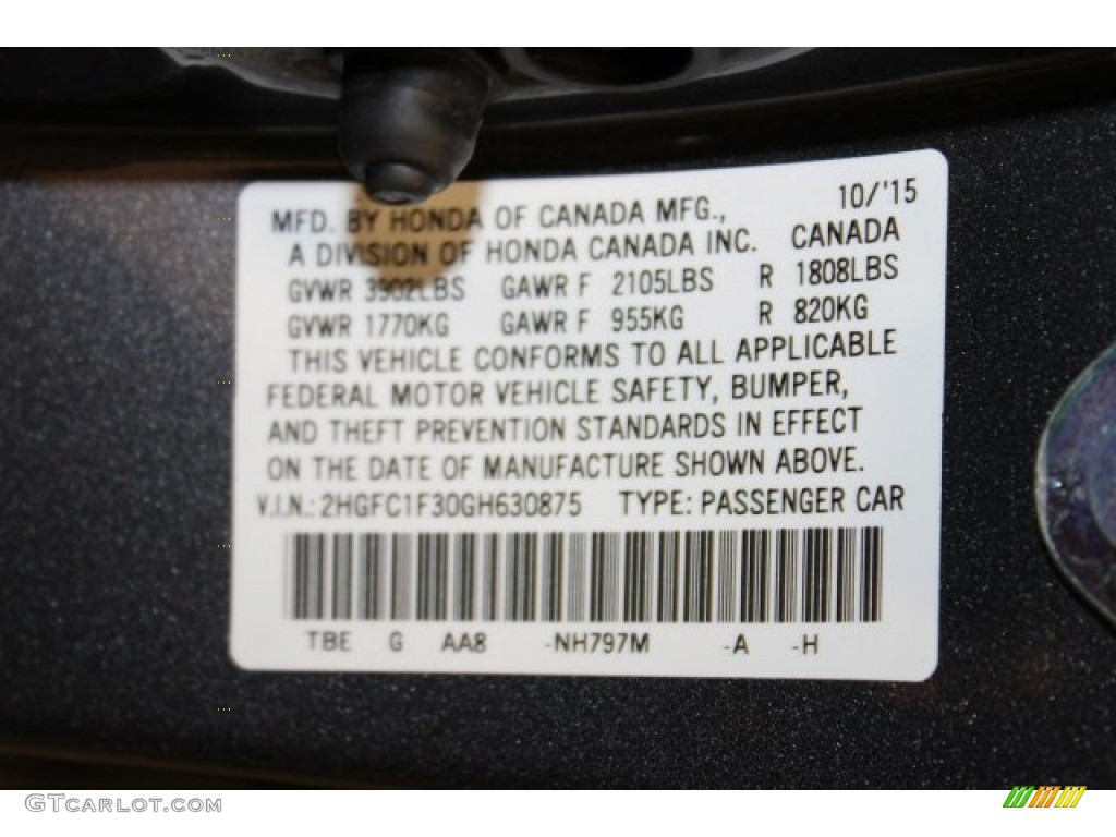 2016 Civic EX-T Sedan - Modern Steel Metallic / Black photo #26