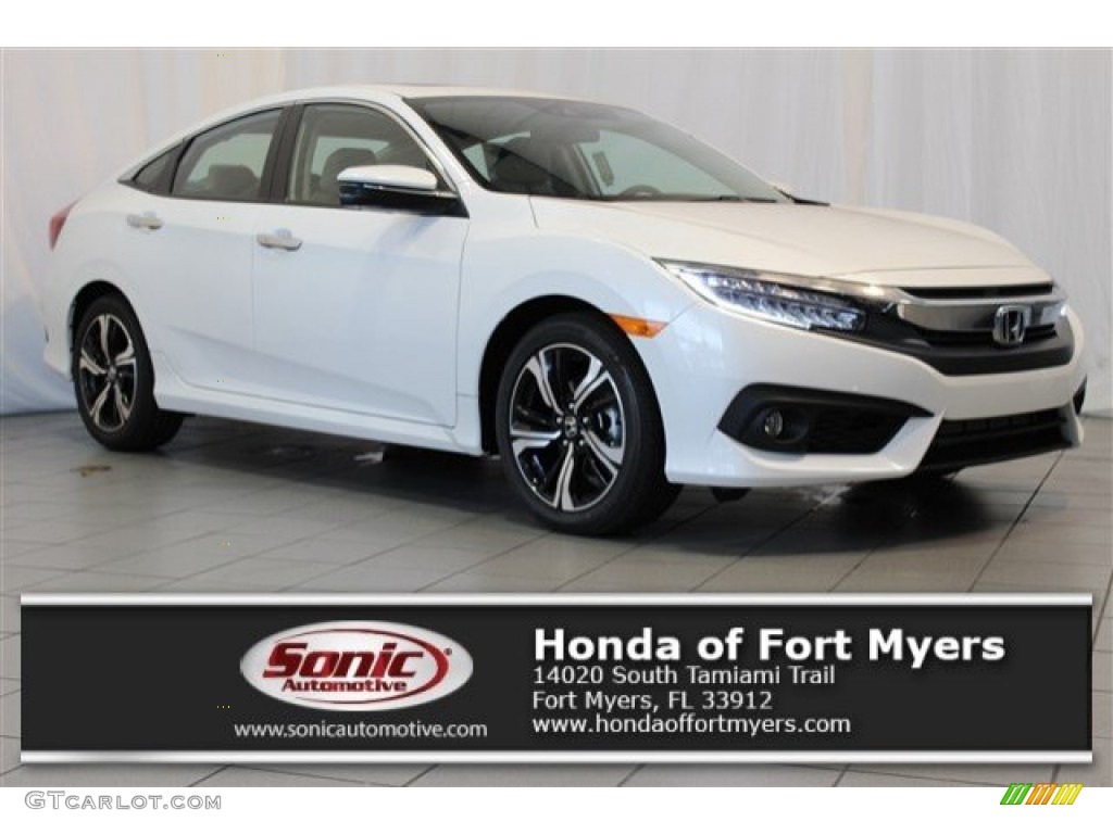 2016 Civic Touring Sedan - White Orchid Pearl / Ivory photo #1