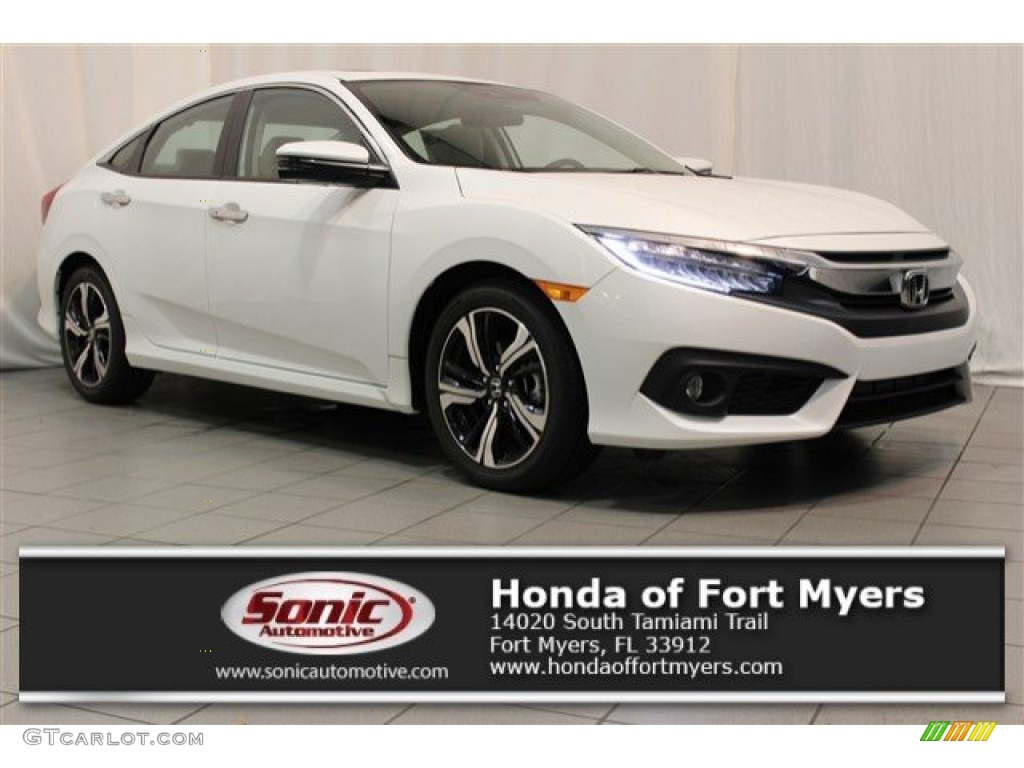 2016 Civic Touring Sedan - White Orchid Pearl / Ivory photo #1