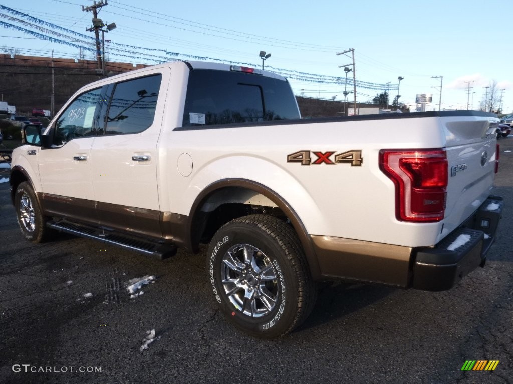 2016 F150 Lariat SuperCrew 4x4 - White Platinum / Medium Light Camel photo #2
