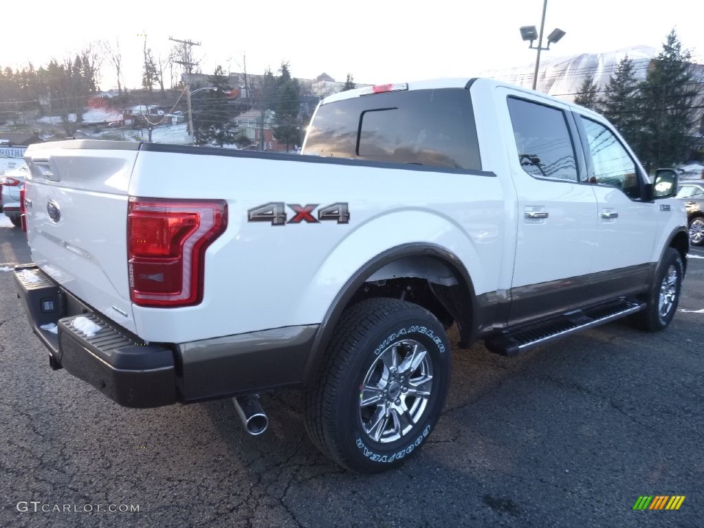 2016 F150 Lariat SuperCrew 4x4 - White Platinum / Medium Light Camel photo #3