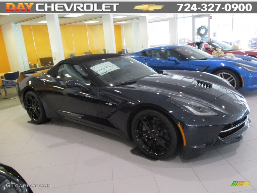 2016 Corvette Stingray Convertible - Night Race Blue Metallic / Gray photo #1