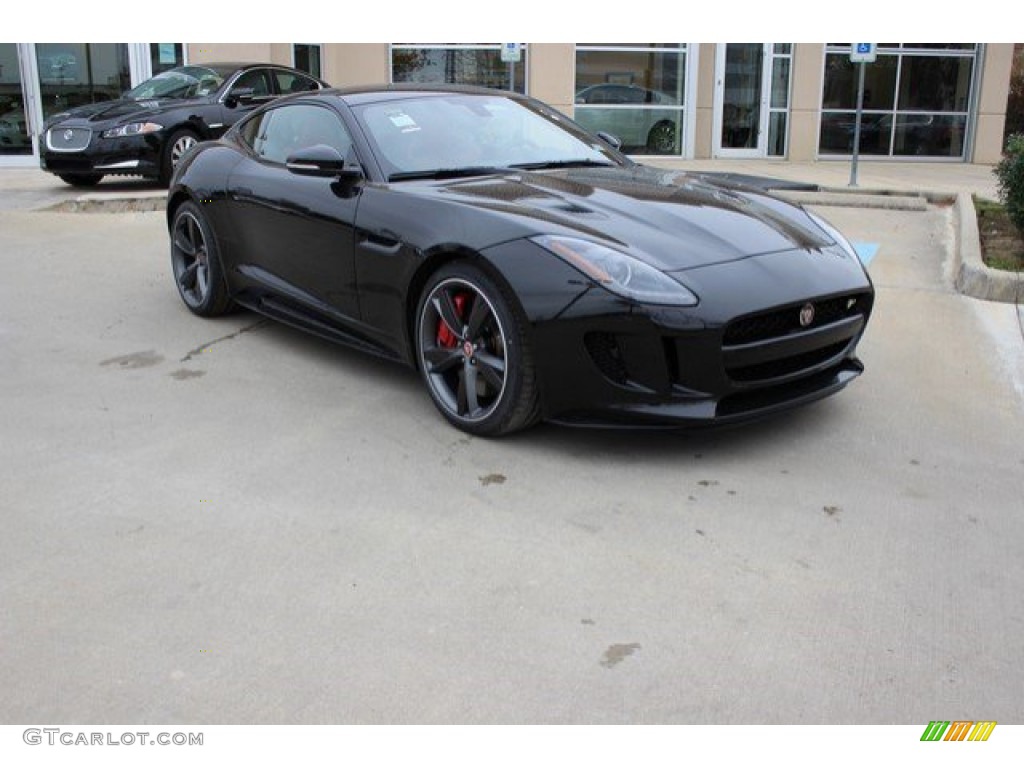 2016 F-TYPE R Coupe - Ultimate Black Metallic / Jet/Red Duotone photo #1