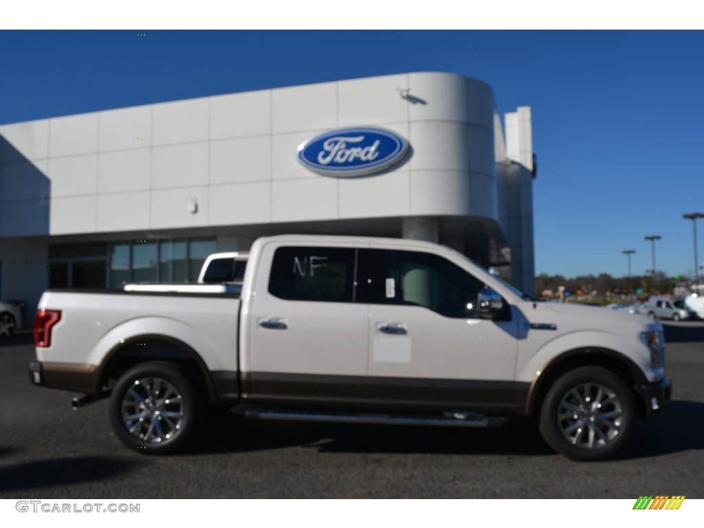 2016 F150 Lariat SuperCrew - White Platinum / Black photo #2