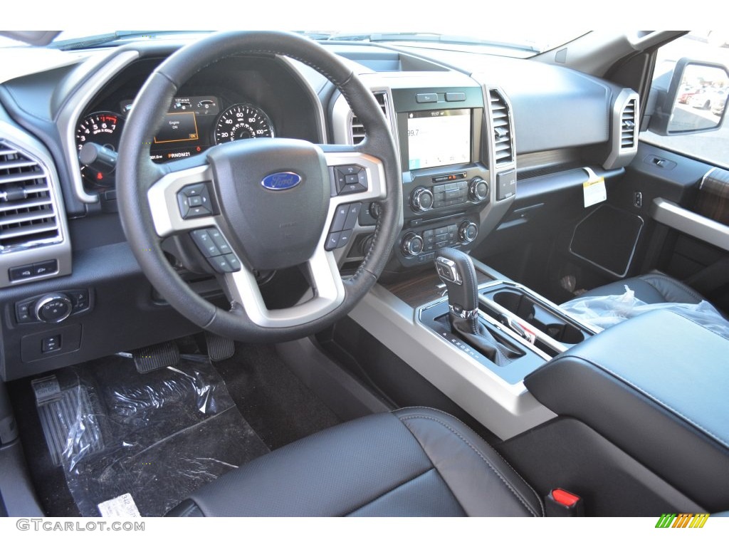 Black Interior 2016 Ford F150 Lariat SuperCrew Photo #109821246