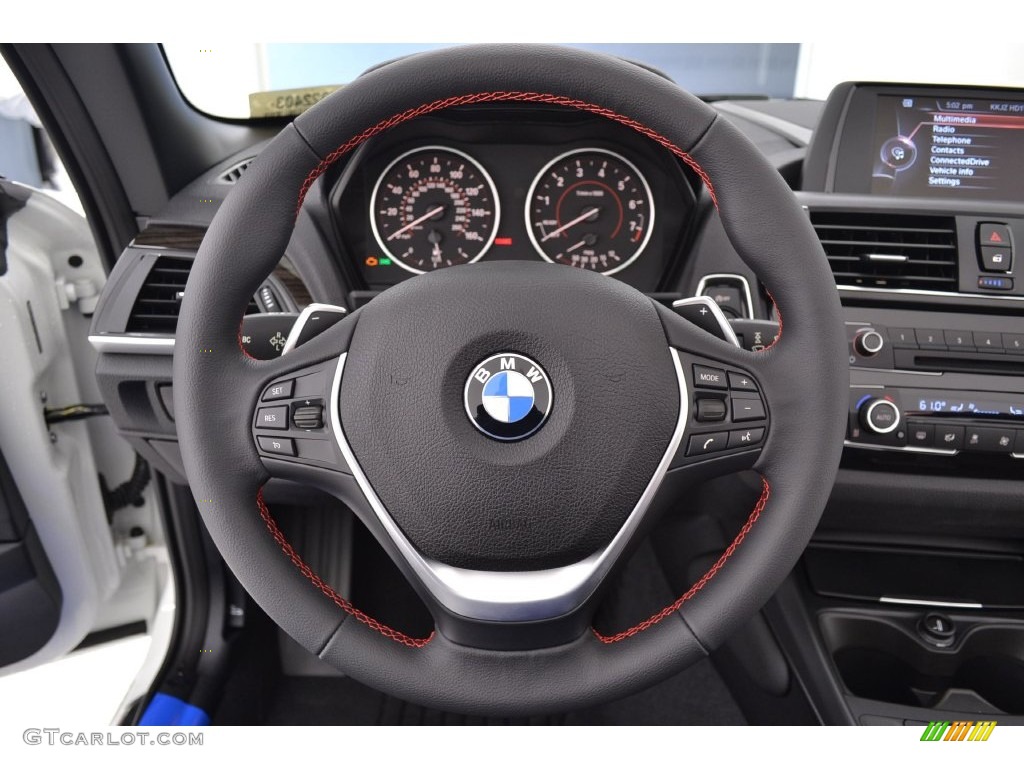2016 BMW 2 Series 228i Convertible Black Steering Wheel Photo #109824141