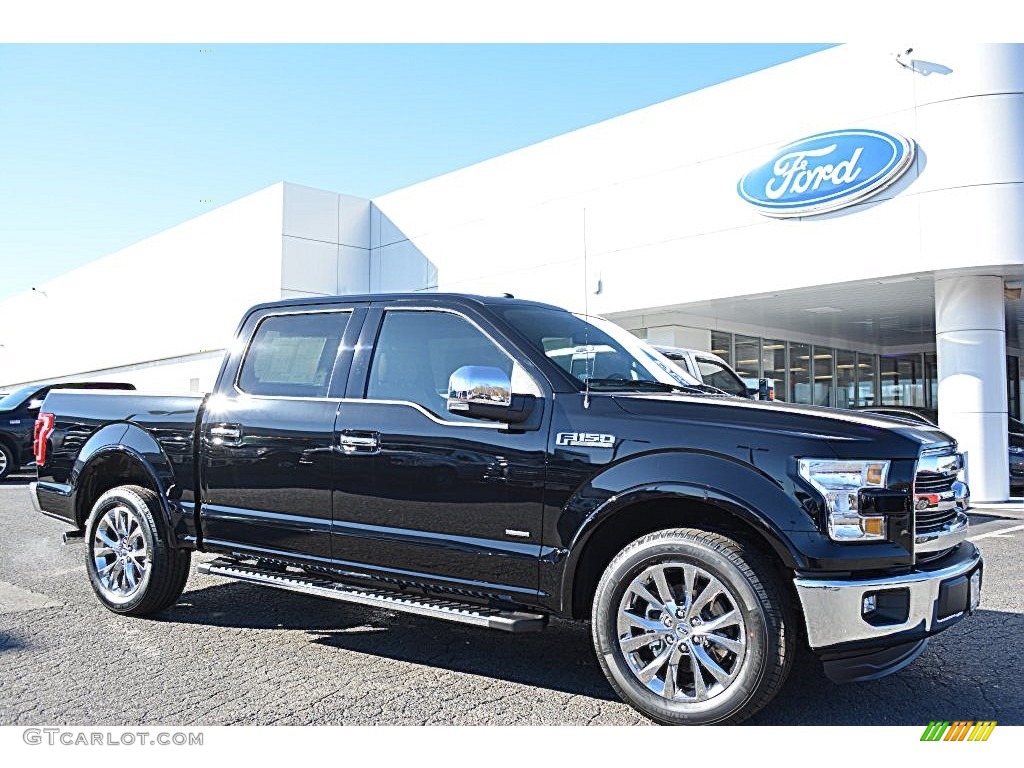2016 F150 Lariat SuperCrew - Shadow Black / Medium Light Camel photo #1