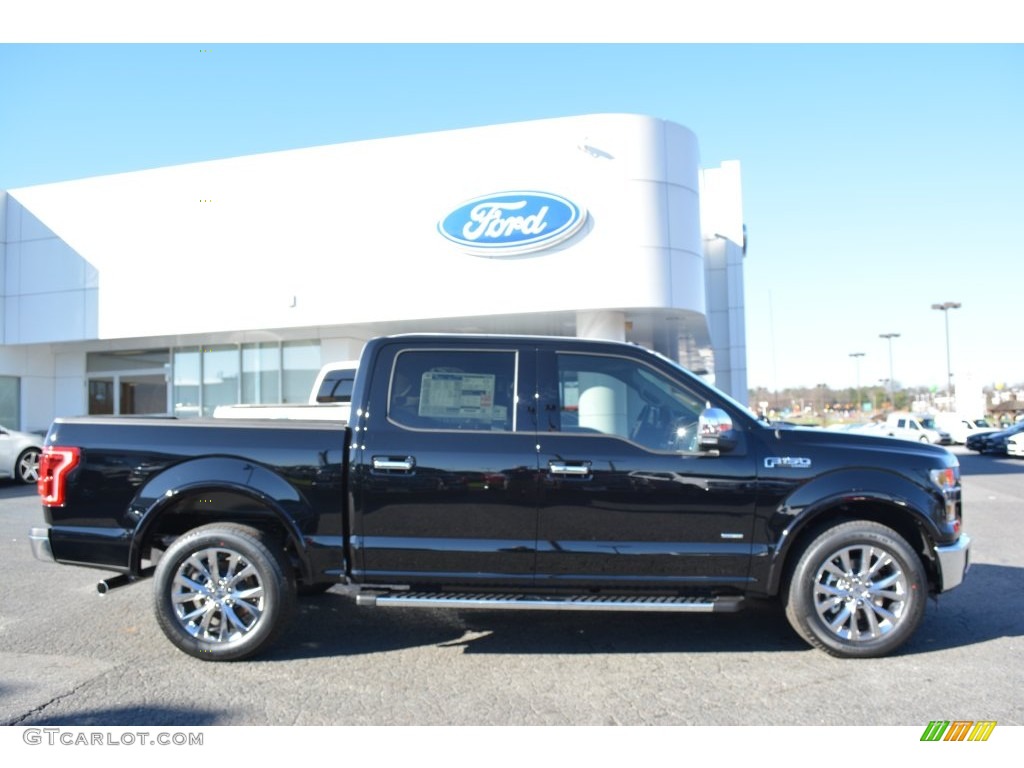 2016 F150 Lariat SuperCrew - Shadow Black / Medium Light Camel photo #2