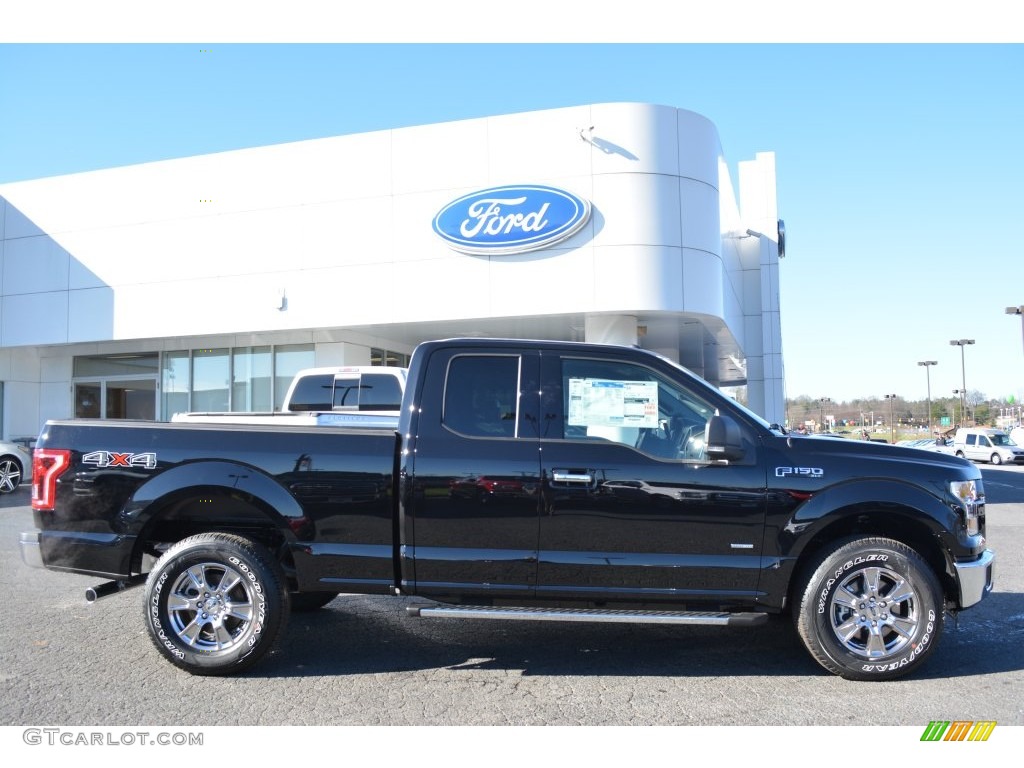 2016 F150 XLT SuperCab 4x4 - Shadow Black / Medium Earth Gray photo #2