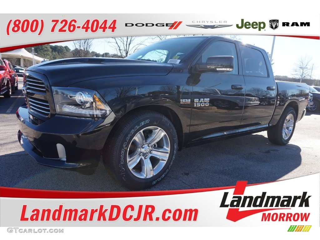 2016 1500 Sport Crew Cab - Brilliant Black Crystal Pearl / Black photo #1