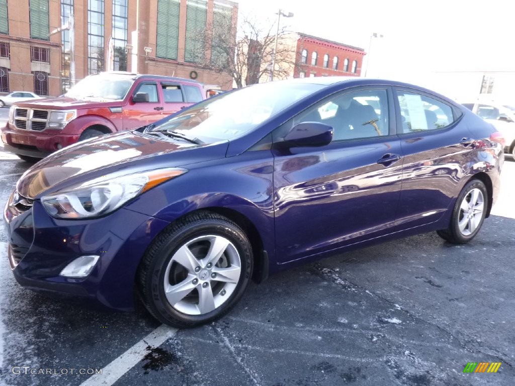 2012 Elantra GLS - Indigo Night Blue / Gray photo #3