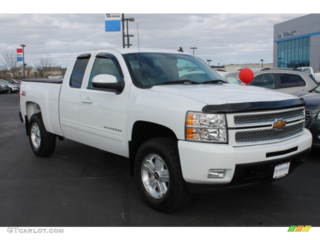 2013 Silverado 1500 LTZ Extended Cab 4x4 - Summit White / Light Titanium/Dark Titanium photo #2