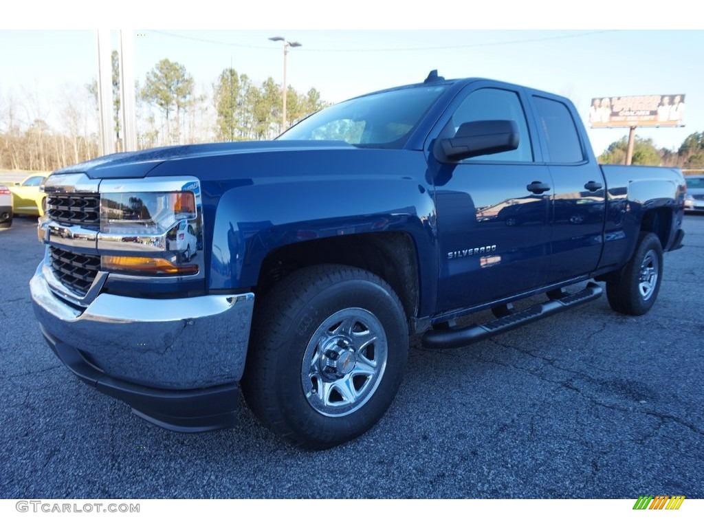 2016 Silverado 1500 WT Double Cab - Deep Ocean Blue Metallic / Dark Ash/Jet Black photo #3