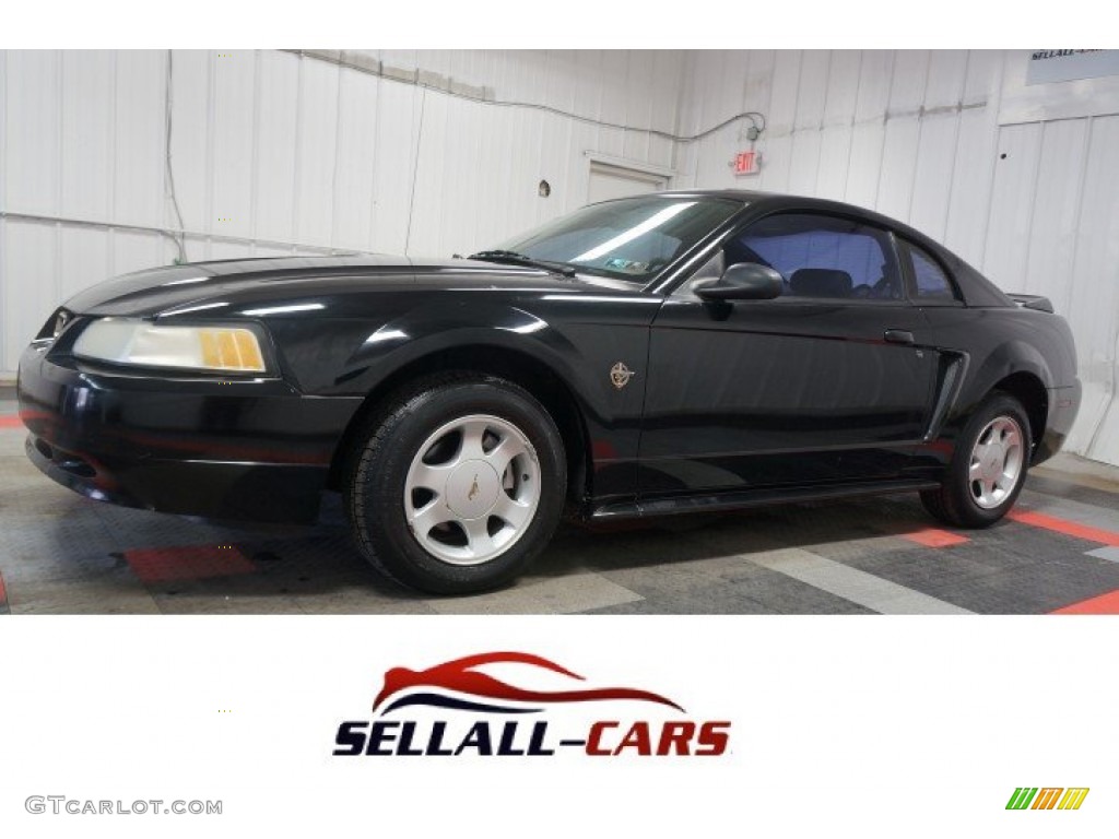 1999 Mustang V6 Coupe - Black / Dark Charcoal photo #1