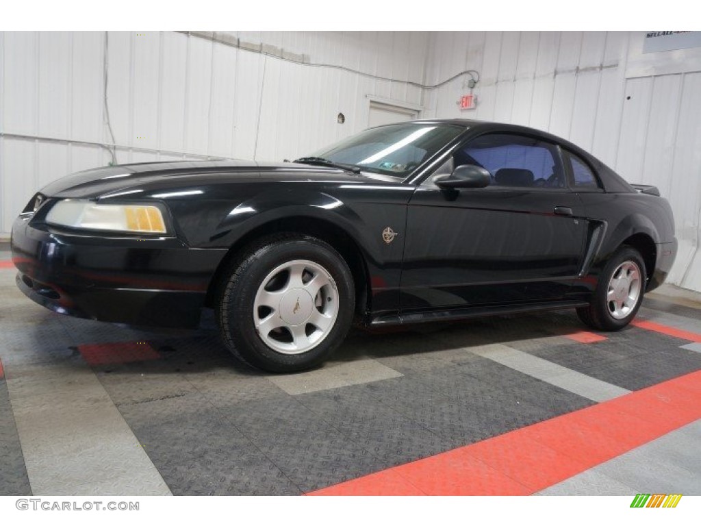 1999 Mustang V6 Coupe - Black / Dark Charcoal photo #2