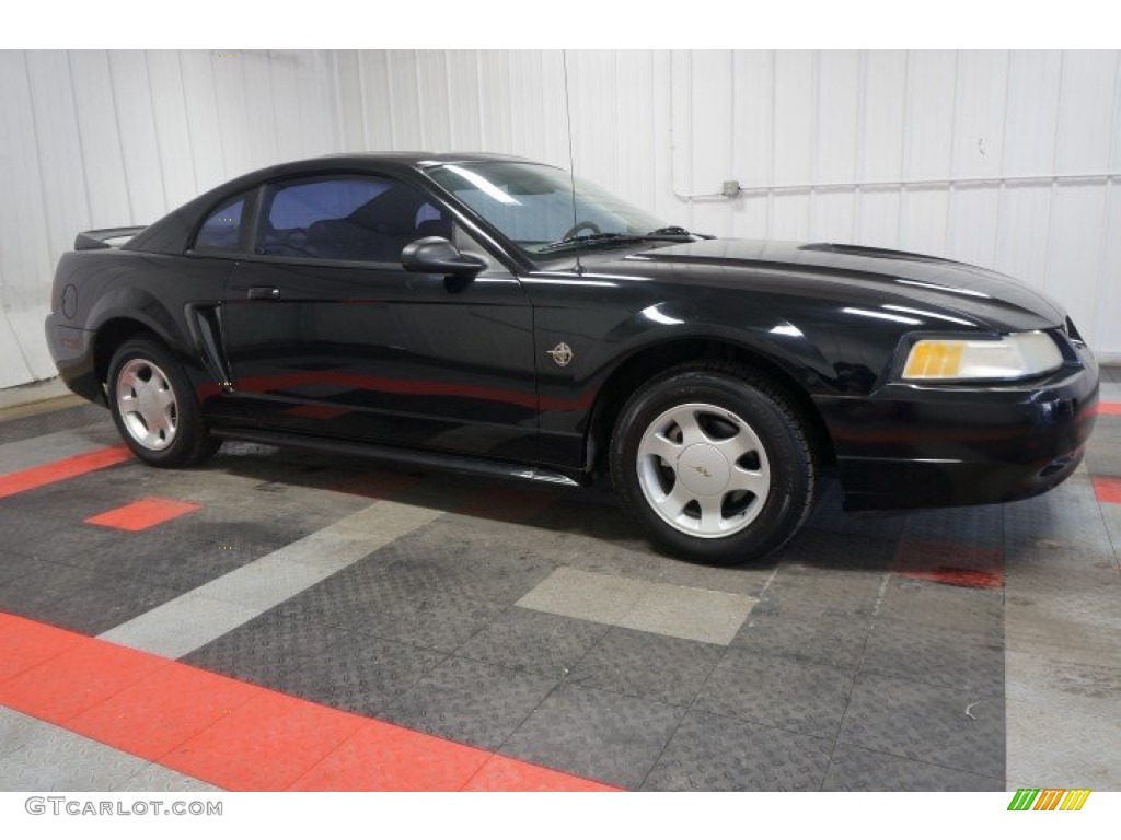 1999 Mustang V6 Coupe - Black / Dark Charcoal photo #6