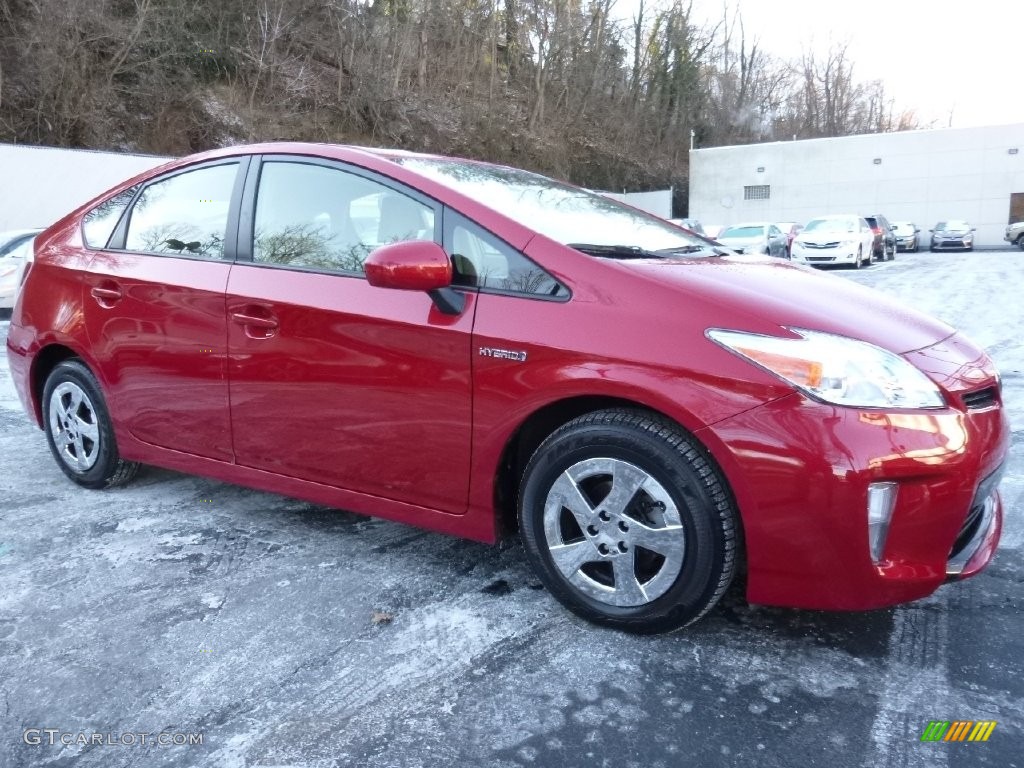 2013 Prius Three Hybrid - Barcelona Red Metallic / Bisque photo #1